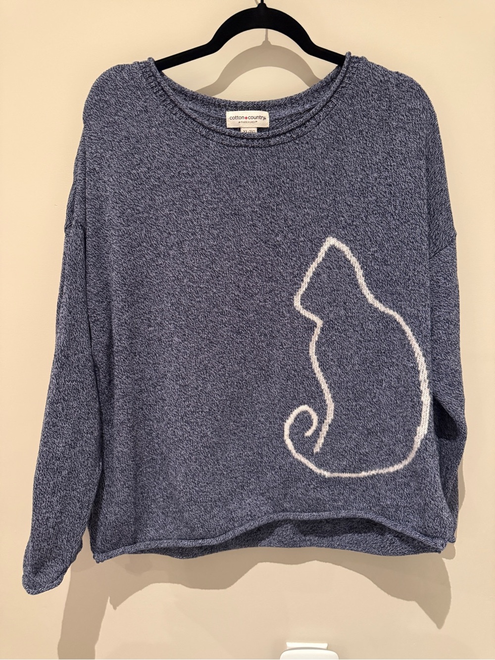 Cotton Country by Parkhurst Blue Marled Knit Sweater XL Canada